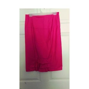 Hot pink pencil skirt